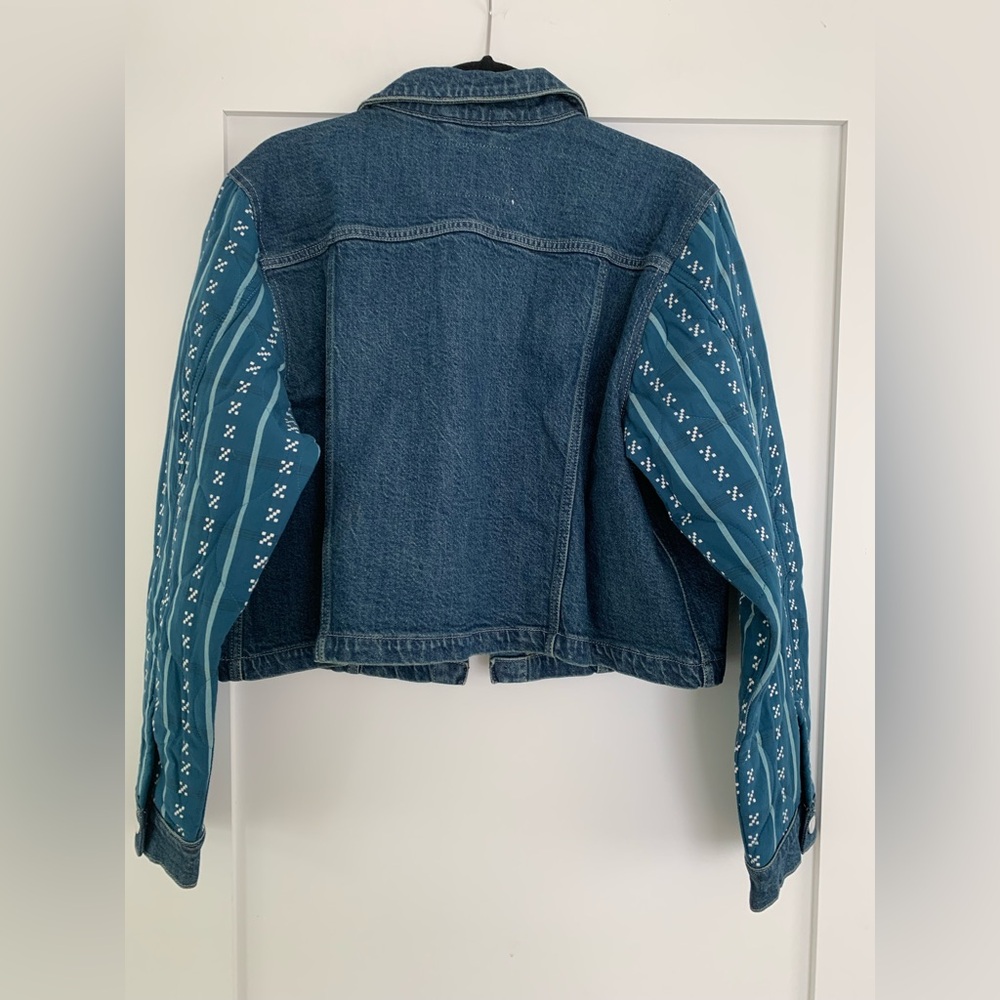NWT Anthropologie Pilcro Crafted-Sleeve Denim Jacket, Size M - Picture 7 of 7